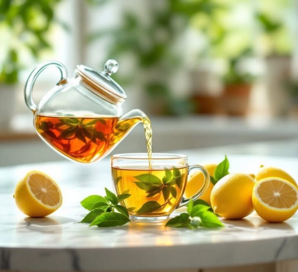 drinking lemongrass tea