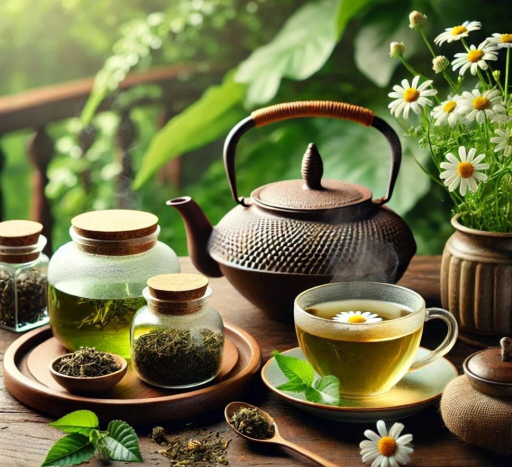 drinking lemongrass tea