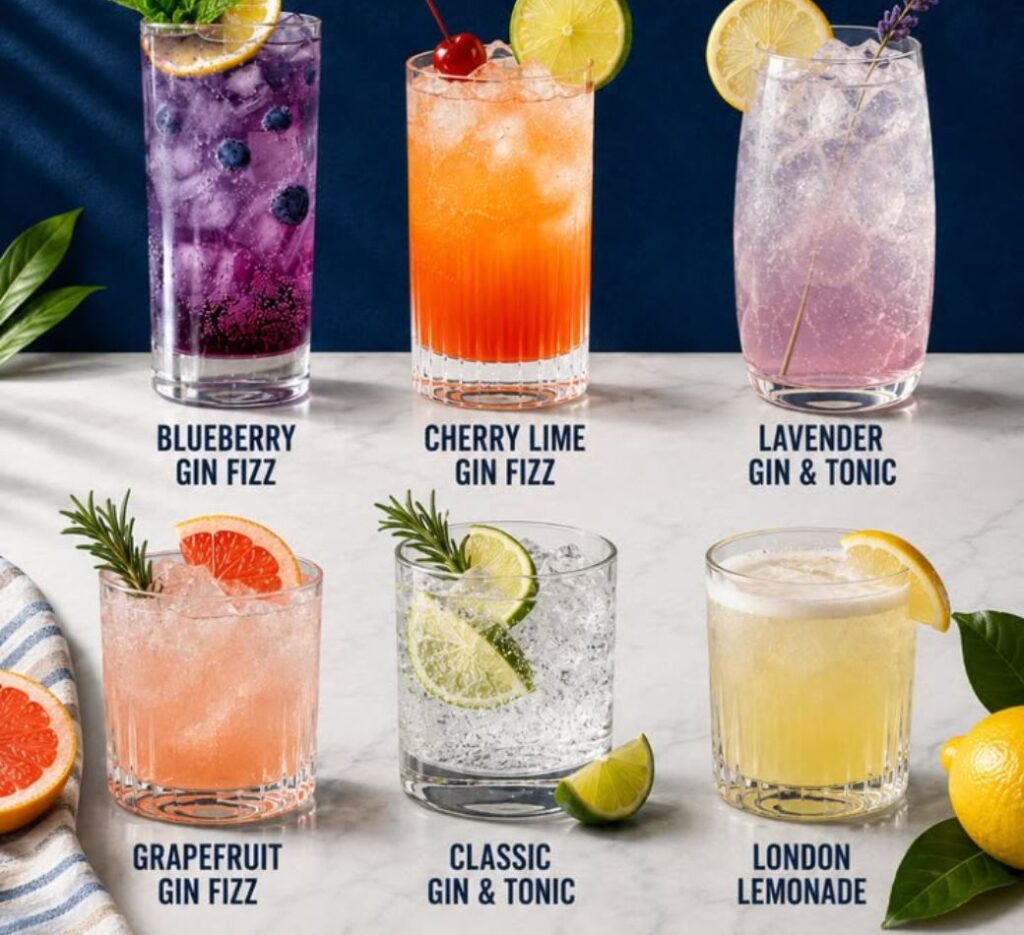 cocktail drinks with gin