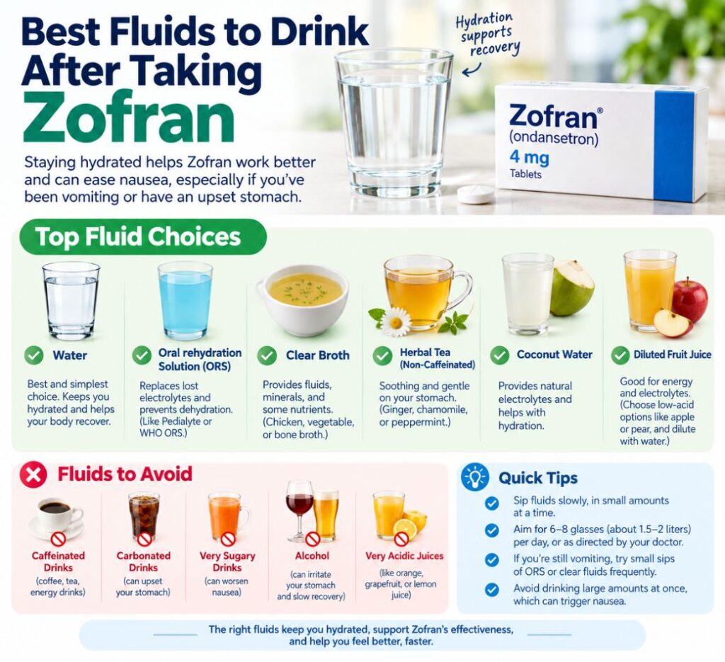 how long after taking zofran can you drink water