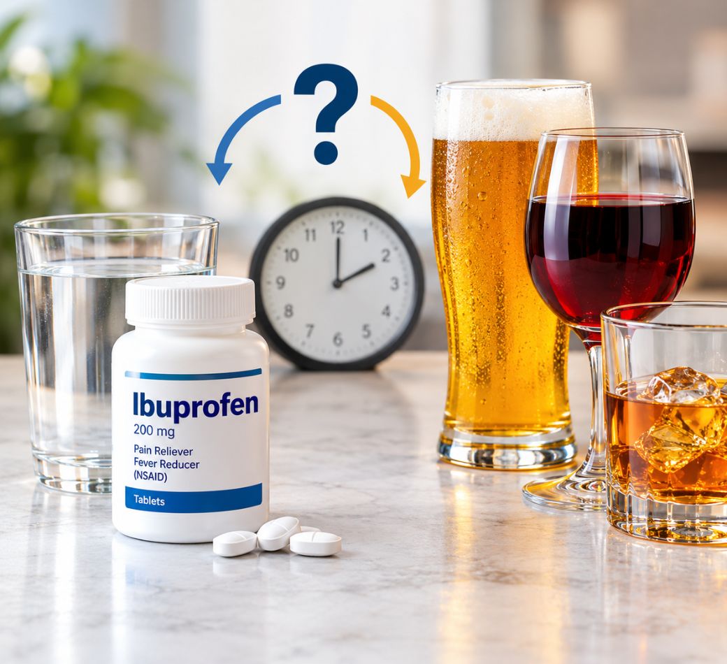 how long after taking ibuprofen can you drink alcohol
